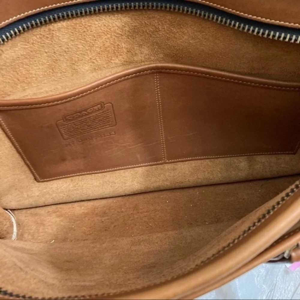 Coach vintage English tan leather briefcase laptop work bag